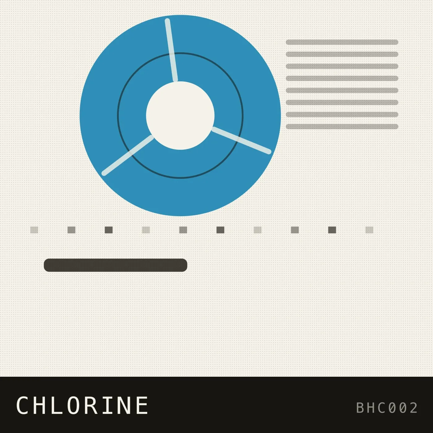 Chlorine cover — a blue reel on a warm grey machine panel.